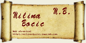 Milina Bocić vizit kartica